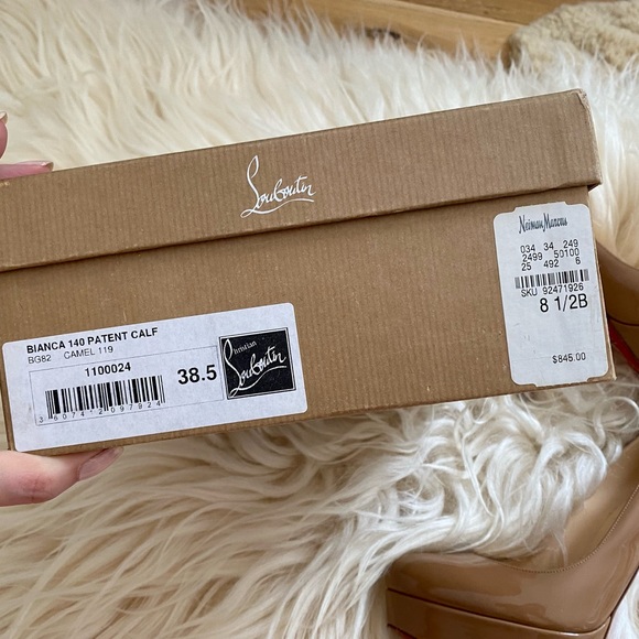 Christian Louboutin Camel Patent Bianca High Heels - Picture 2 of 10